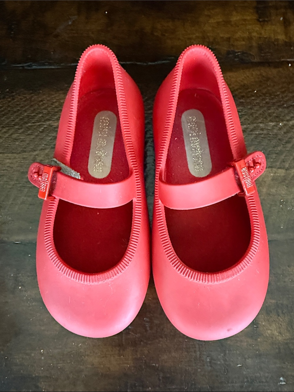 Mini Melissa Kids Mary Jane Ballet Flats - Matte Red